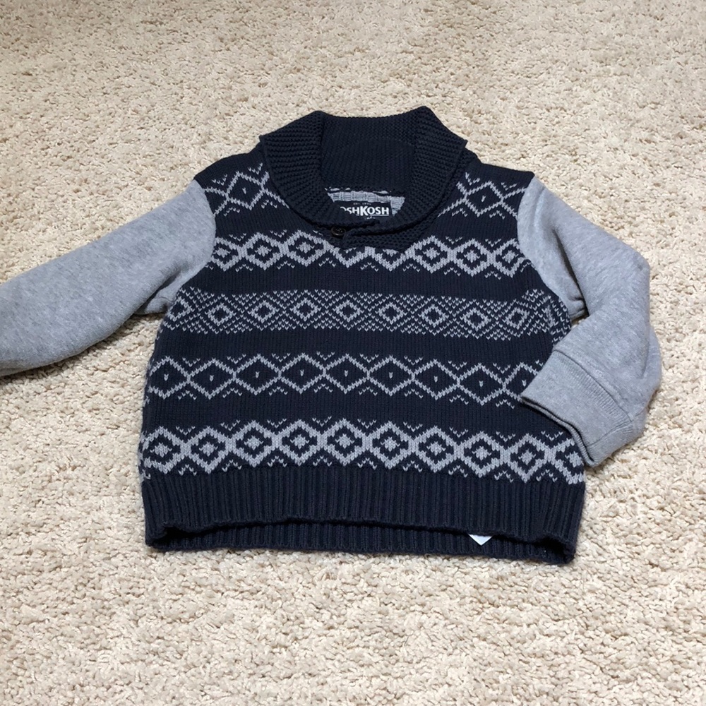 Oshkosh gray and blue sweater